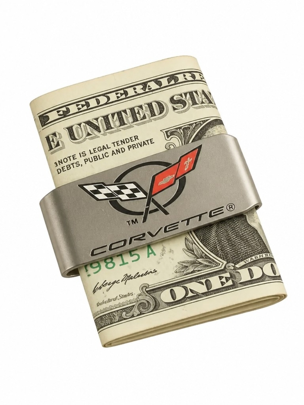 📣 Vintage Y2K Era C6 Corvette 🏎️ Money 💵 Credit 💳 Card Clip. Stainless Steel